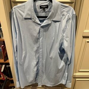 Express Men's Performance Slim Light Blue Dress Shirt L